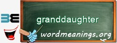 WordMeaning blackboard for granddaughter